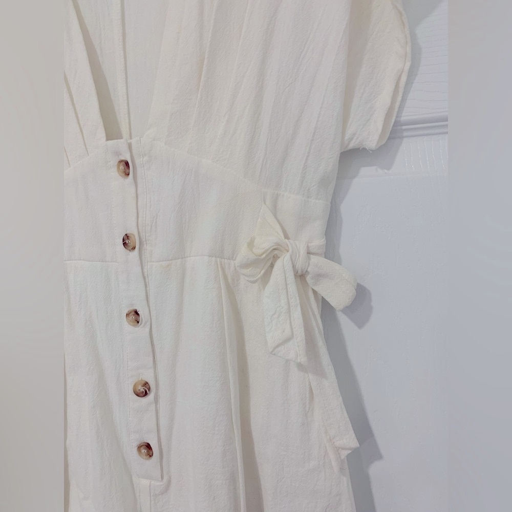 Favlux Fashion Cotton/Linen Romper Ivory